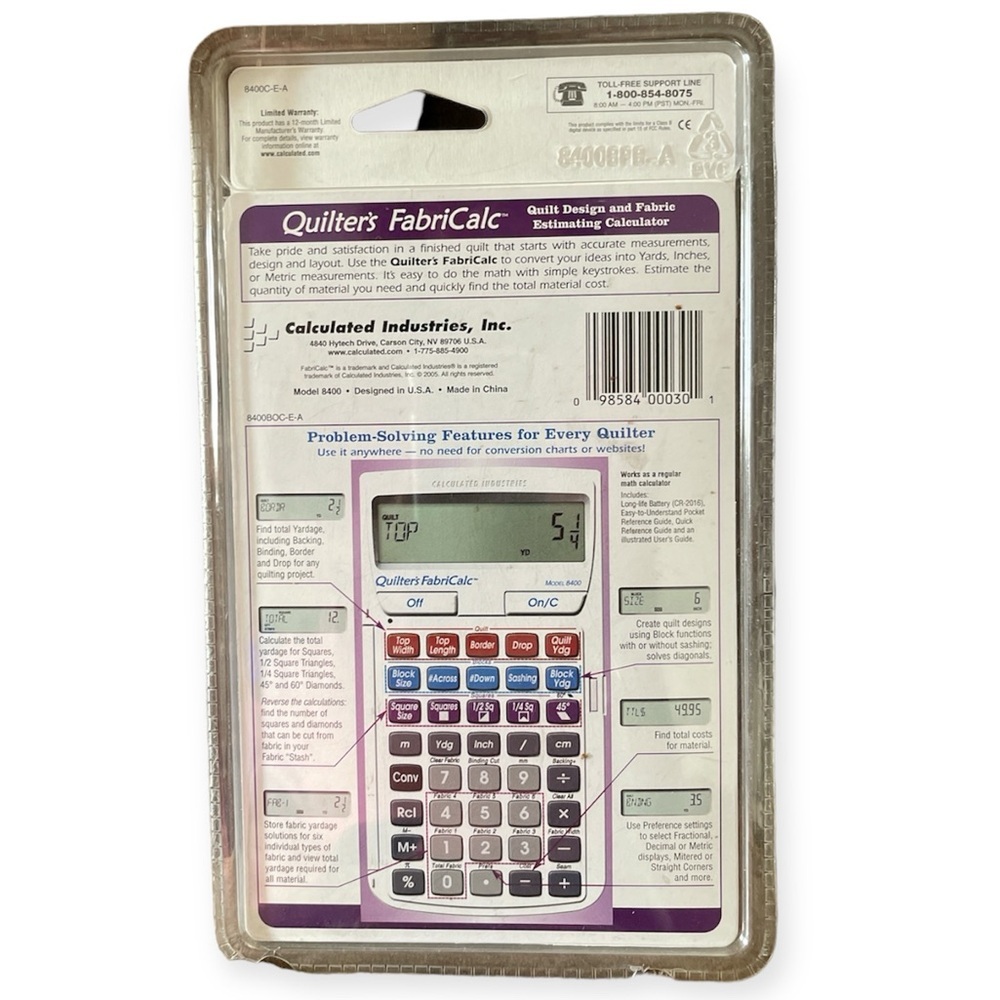 NIP Quilter's FabriCalc: Calculated Industries Quilt Design & Fabric - Picture 2 of 3